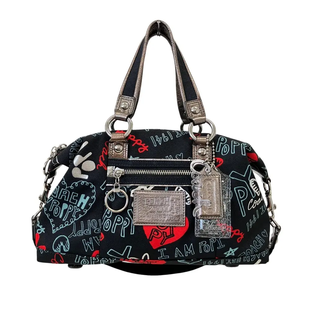 COACH POPPY コーチ ポピー キャンバス 2way ショルダー ボストンバッグ 16200 ブラック