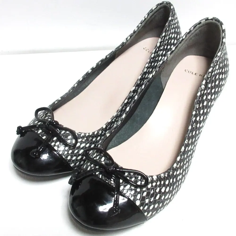 COLE HAAN コールハーン nike air ウェッジソール リボンパンプス 5B 22.0cm相当 ブラック