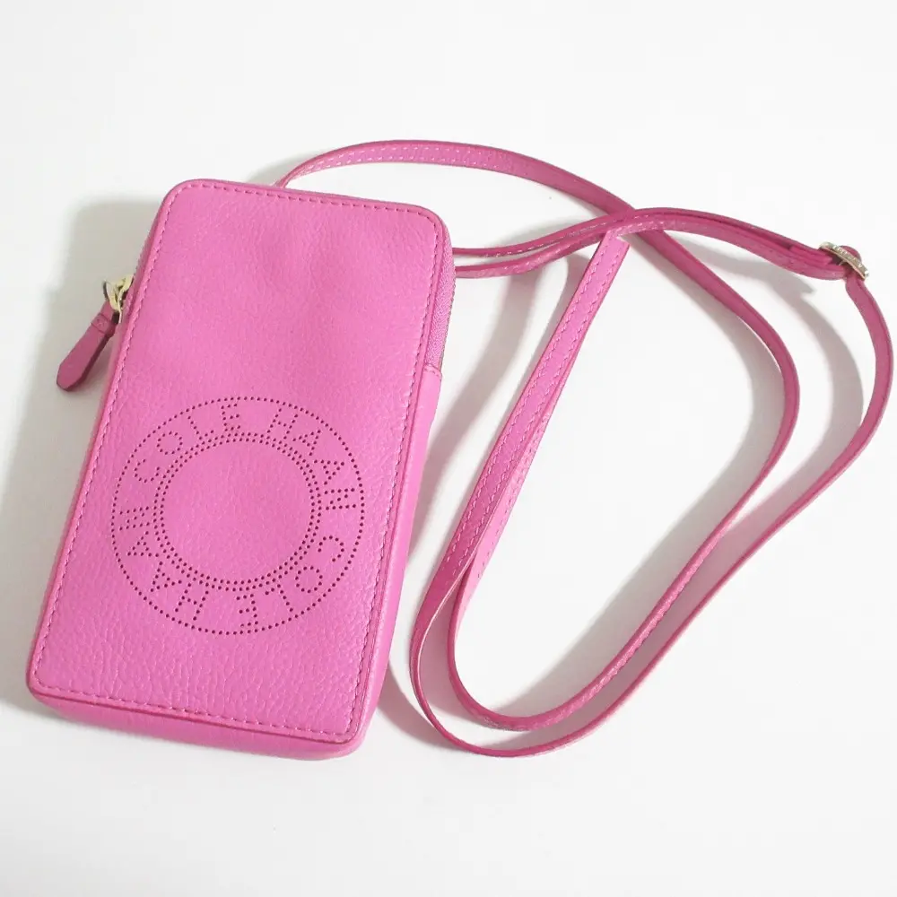 COLE HAAN コールハーン レザー ロゴ スマホショルダー ポーチ バッグ ピンク