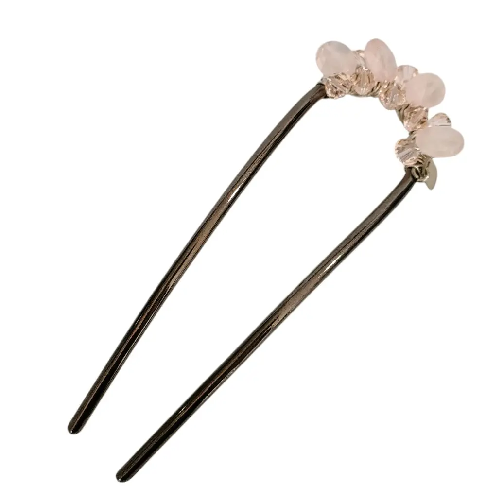 colette malouf コレットマルーフ ワイヤー ビジュー ビーズ メタルヘアピン かんざし ヘアアクセサリー ピンク シルバーカラー