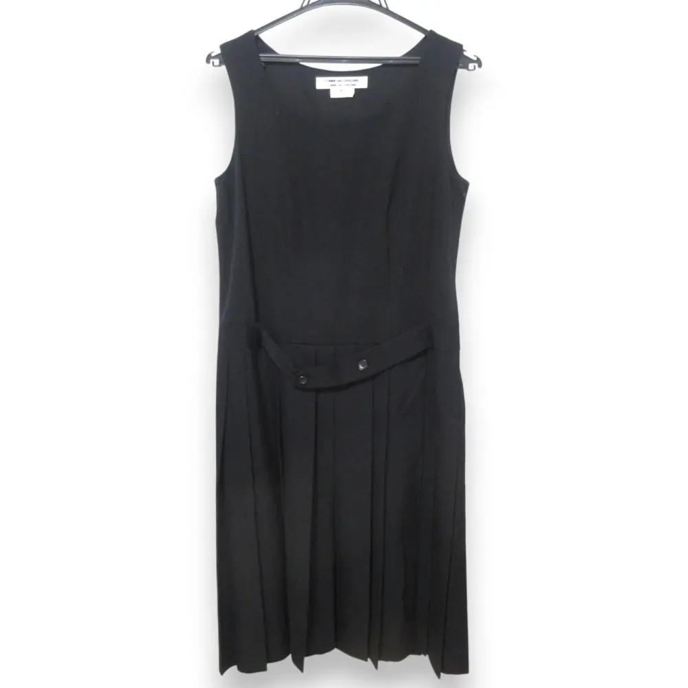 14AW COMME des GARCONS コムコム コムデギャルソン ウール100％ ノースリーブ ロングワンピース AD2014 RN-A002 XS ブラック