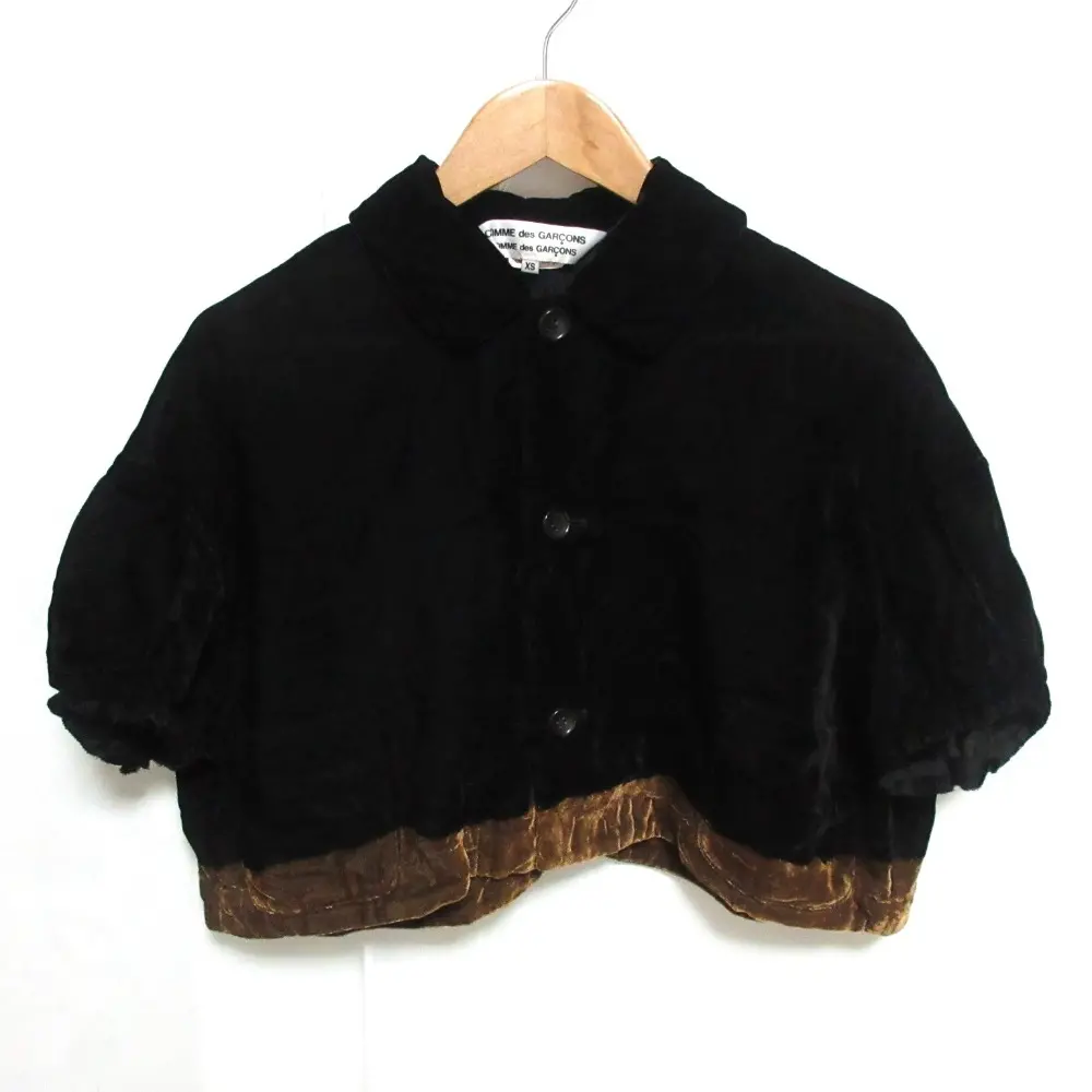 COMME des GARCONS コムコム コムデギャルソン ベロア ベルベット パフスリーブ 半袖 ボレロ XS ブラック
