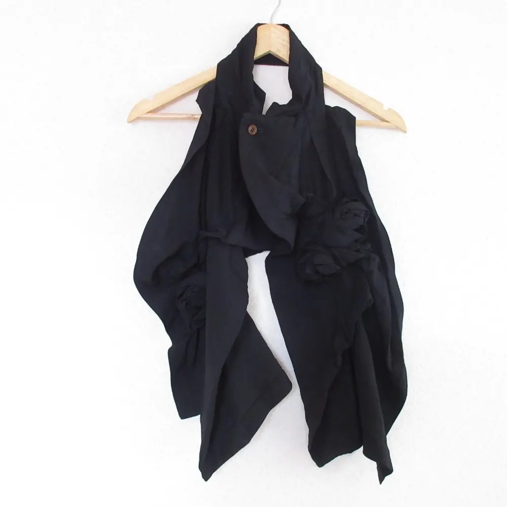 COMME des GARCONS コムコム コムデギャルソン フラワーモチーフ デザインベスト ジレ トップス RG-V003 ブラック