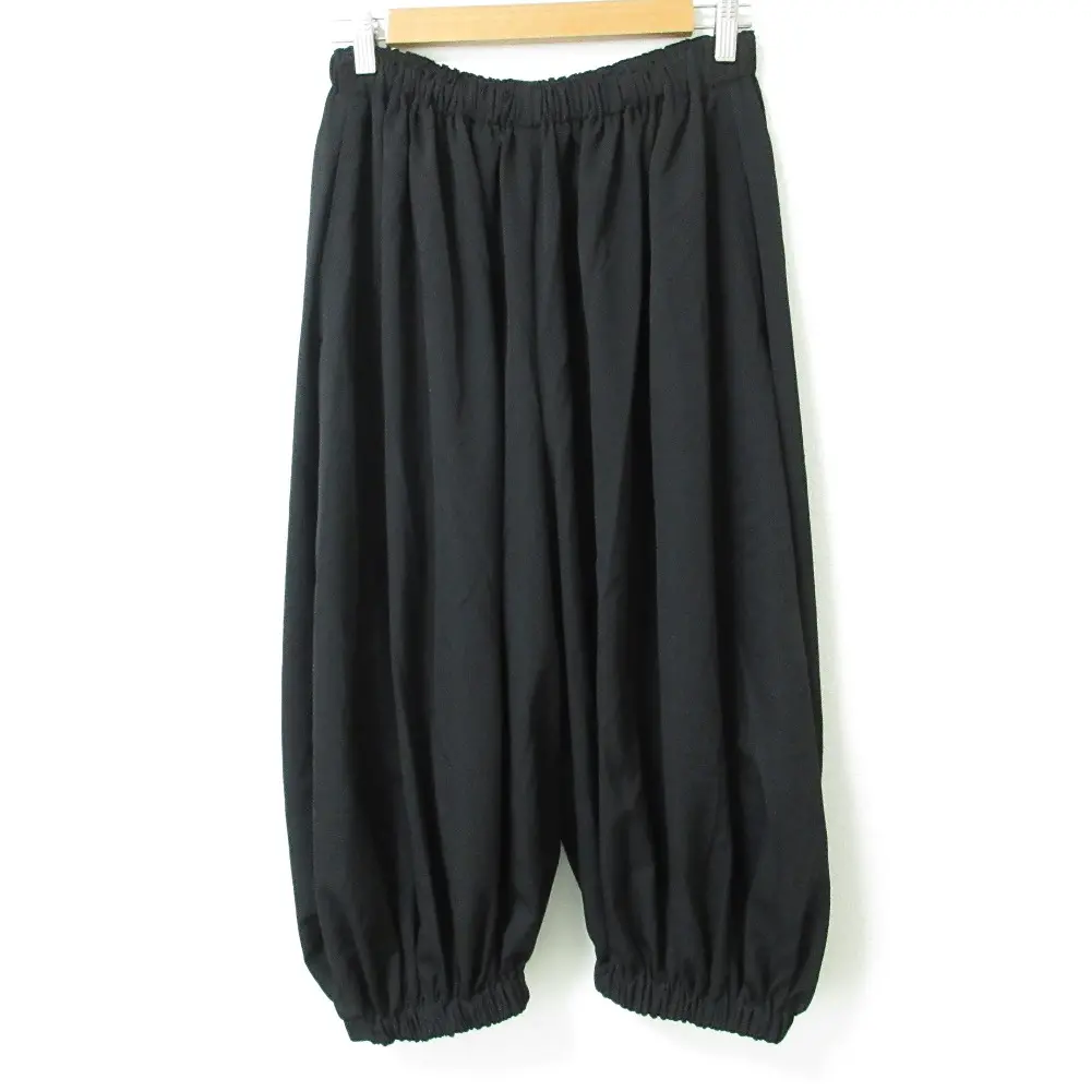 AD2021 COMME des GARCONS コムコム コムデギャルソン ウールギャバ イージーウエスト ギャザーパンツ RH-P011 XS ブラック