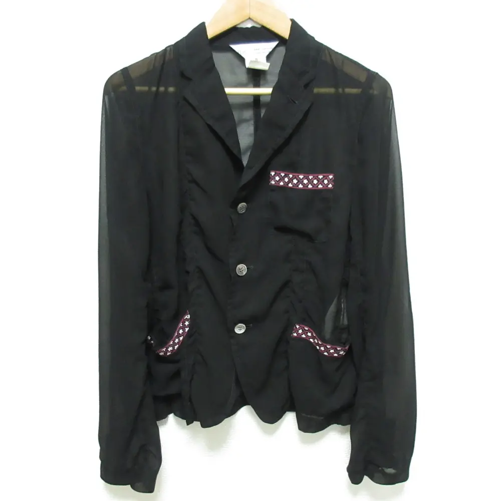 COMME des GARCONS コムコム コムデギャルソン Jupe by jackie シアー シャツ ジャケット サイズS ブラック