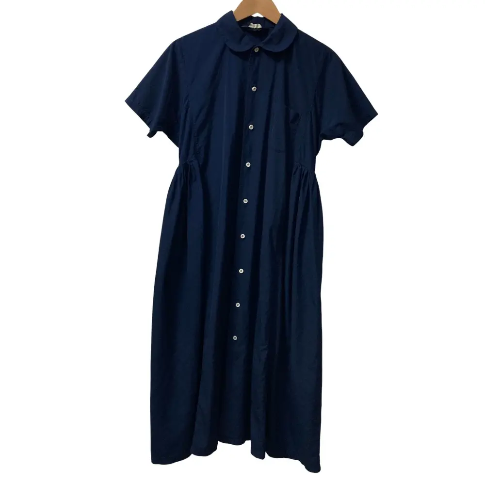 AD2015 COMME des GARCONS コムデギャルソン コムコム 半袖 シャツワンピース サイズS ネイビー