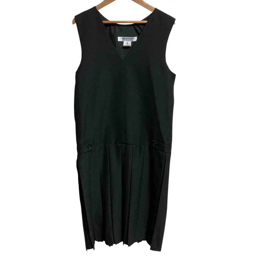 COMME des GARCONS コムデギャルソン コムコム Lester Bowden Vネックノースリーブワンピース W13OP06 XSサイズ ダークグレー