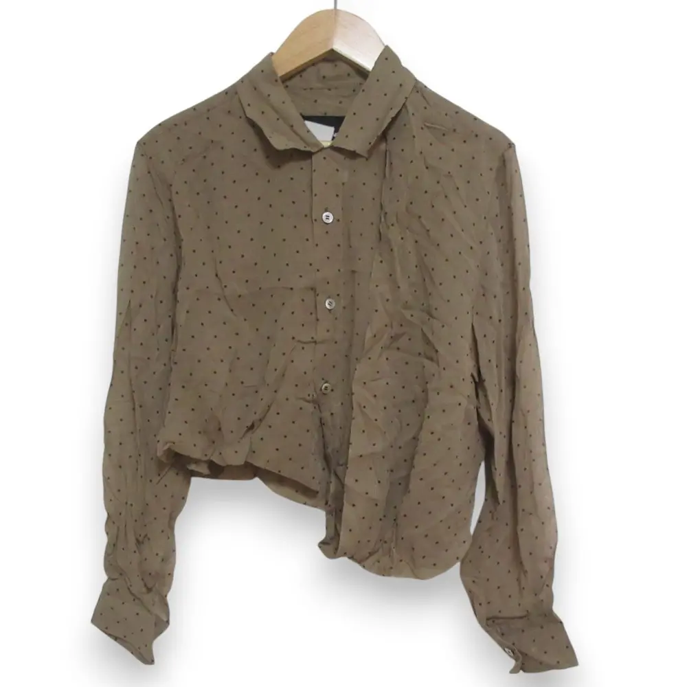 AD1989 tricot COMME des GARCONS トリココムデギャルソン ヴィンテージ ドット柄 アシンメトリー 長袖 シアーシャツ ブラウス