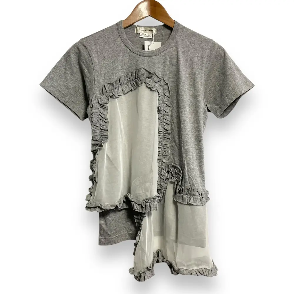 COMME des GARCONS コムデギャルソン 13SS CRUSH 再構築 半袖 クルーネック ドッキングカットソー Tシャツ AD2012 S グレー