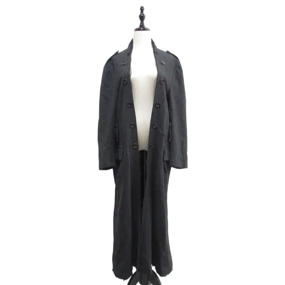 名作 94AW COMME des GARCONS コムデギャルソン メタモルフォシス期 カットオフ オープンフロント ワンピースコート チャコールグレー