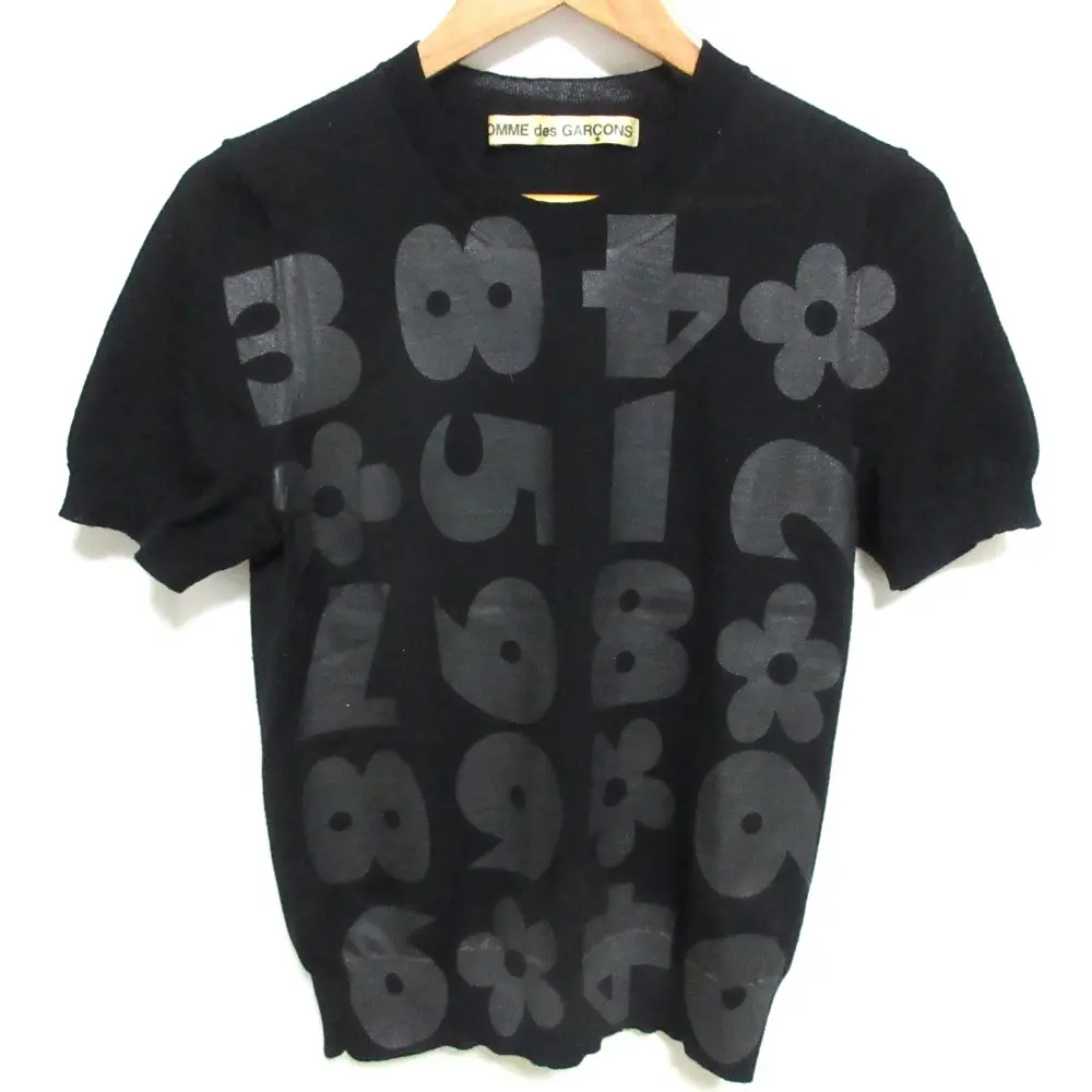 AD2001 COMME des GARCONS コムデギャルソン ウール ニットカットソー セーター GE-N004 ブラック