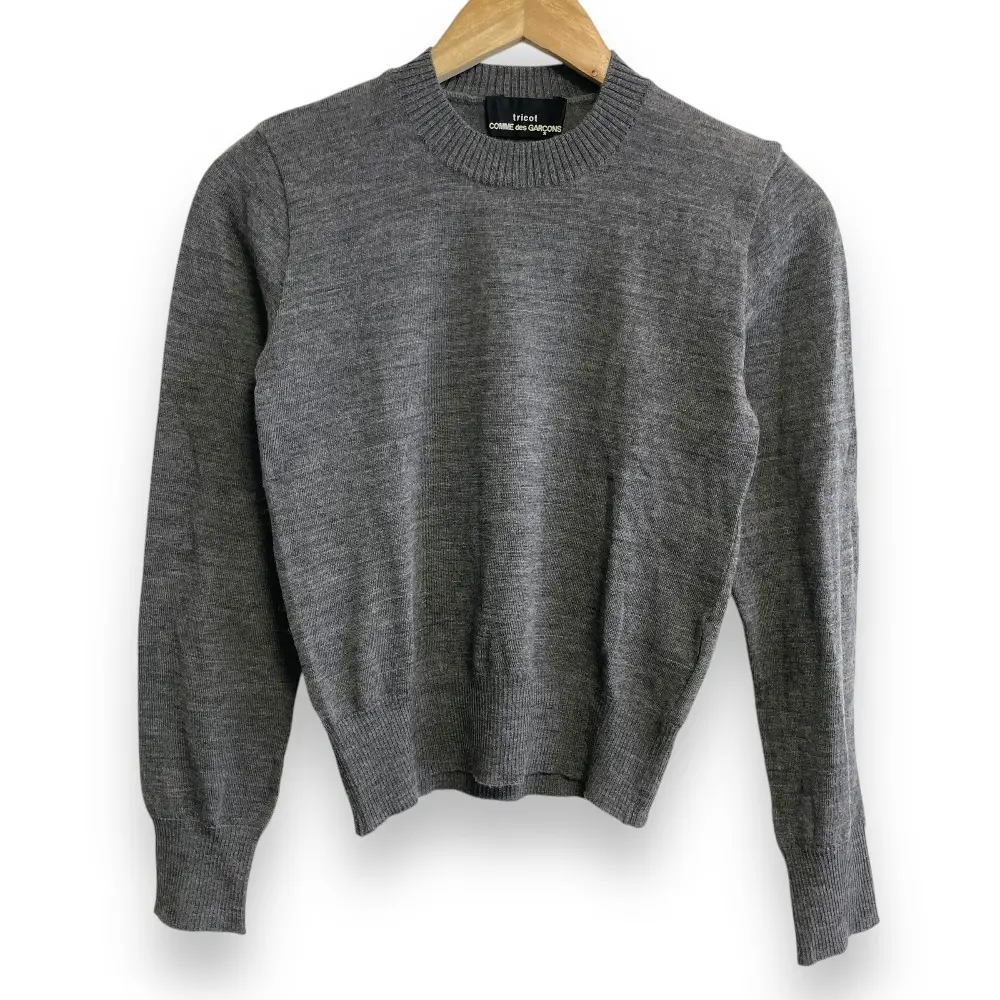 AD1995 tricot COMME des GARCONS トリココムデギャルソン ヴィンテージ 長袖 ショート丈 ニットカットソー セーター グレー