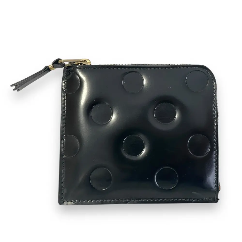 COMME des GARCONS コムデギャルソン ポルカドット L字ジップ 財布 コンパクトウォレット ブラック