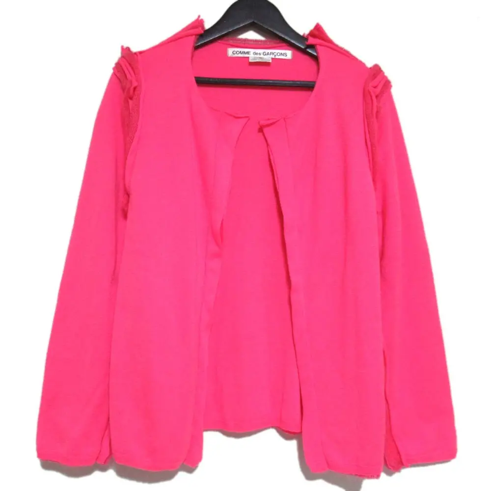 COMME des GARCONS コムデギャルソン オープンフロント ボタンレス ニット デザインカーディガン GB-N006 Mサイズ ピンク