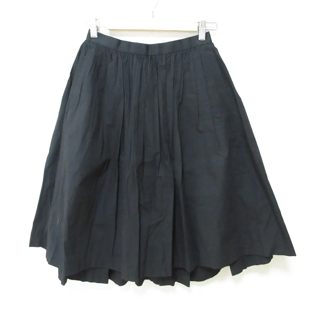 COMME des GARCONS コムデギャルソン ひざ丈 ミディ丈 プリーツ ギャザー フレアスカート AD2011 小さいサイズ XS ブラック