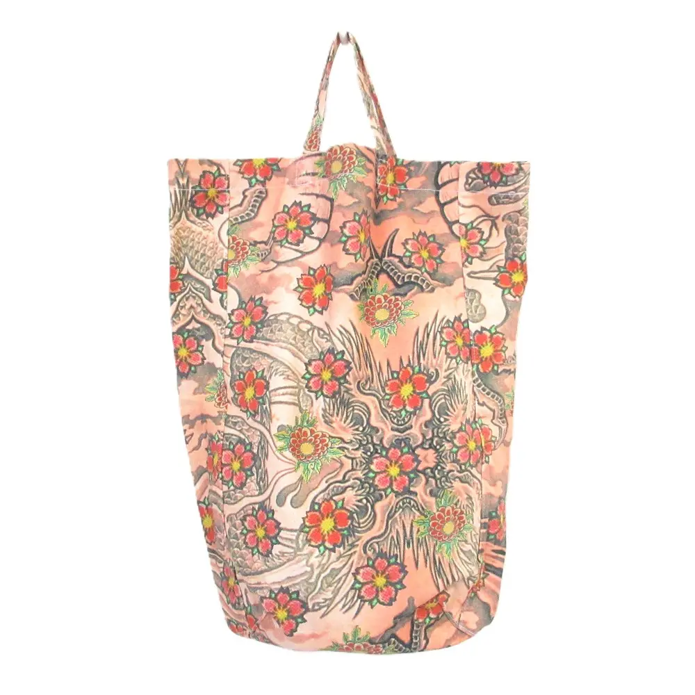 COMME des GARCONS コムデギャルソン 桜柄 龍プリント 変形コットントートバッグ OA-K004 ピンク