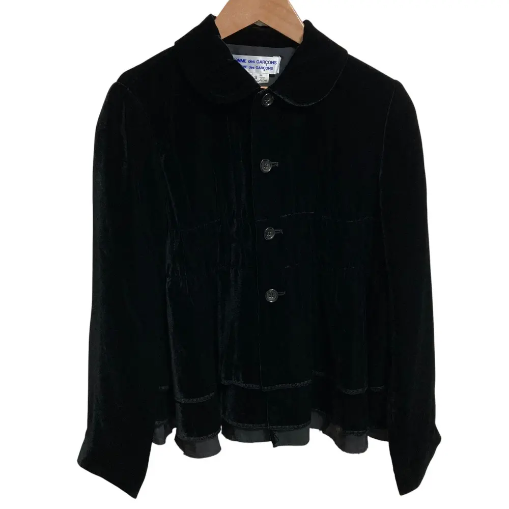 AD2006 COMME des GARCONS コムコム コムデギャルソン 異素材 ベロアジャケット Sサイズ ブラック