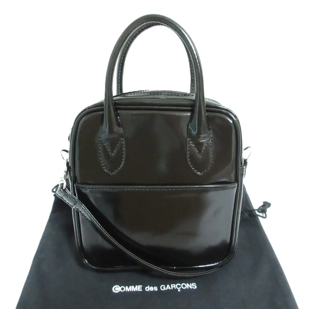 COMME des GARCONS コムデギャルソン 青山限定 2WAY ショルダーバッグ ミニハンドバッグ K2-K261ブラック シルバー金具