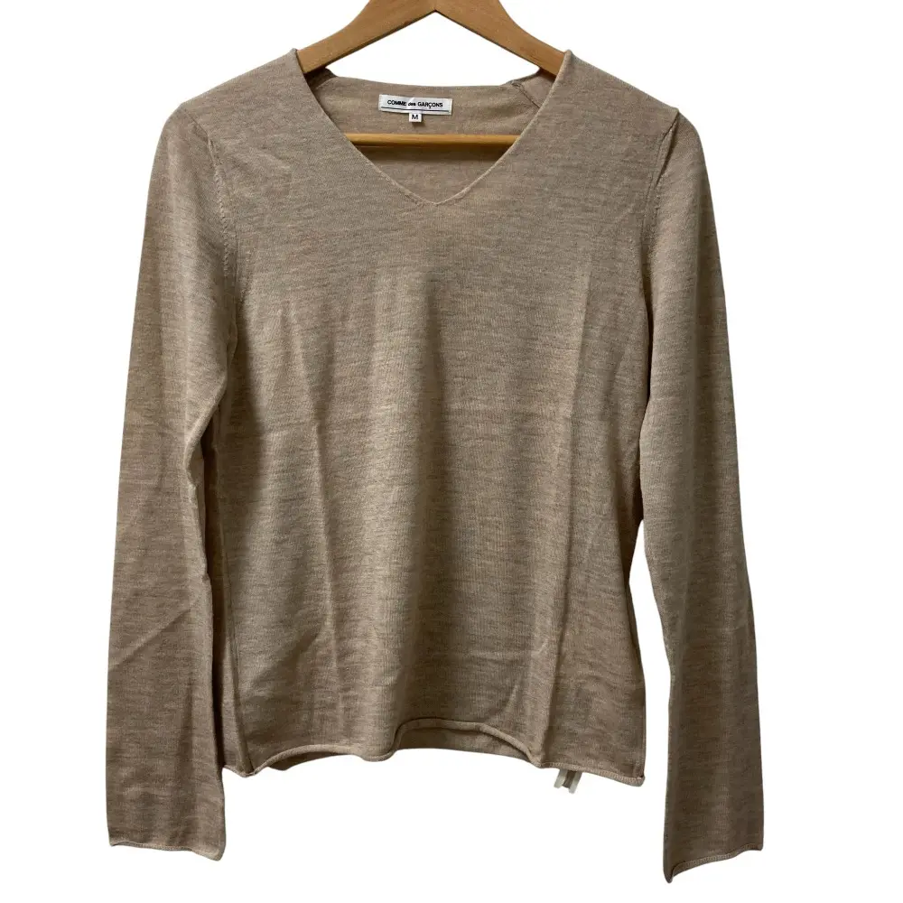 COMME des GARCONS コムデギャルソン カシミヤ100％ 長袖 ニットセーター AD2008 サイズM グレージュ