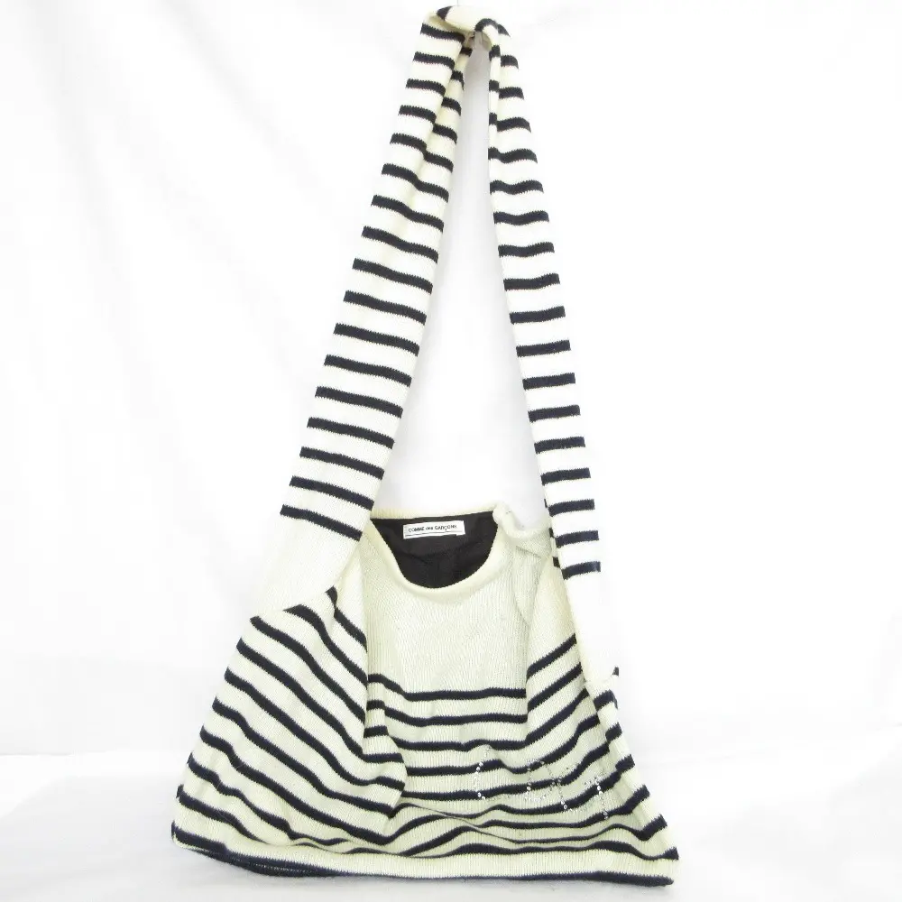 COMME des GARCONS コムデギャルソン ニット 再構築 リメイクバッグ ショルダーバッグ OB-K020 ホワイト ネイビー