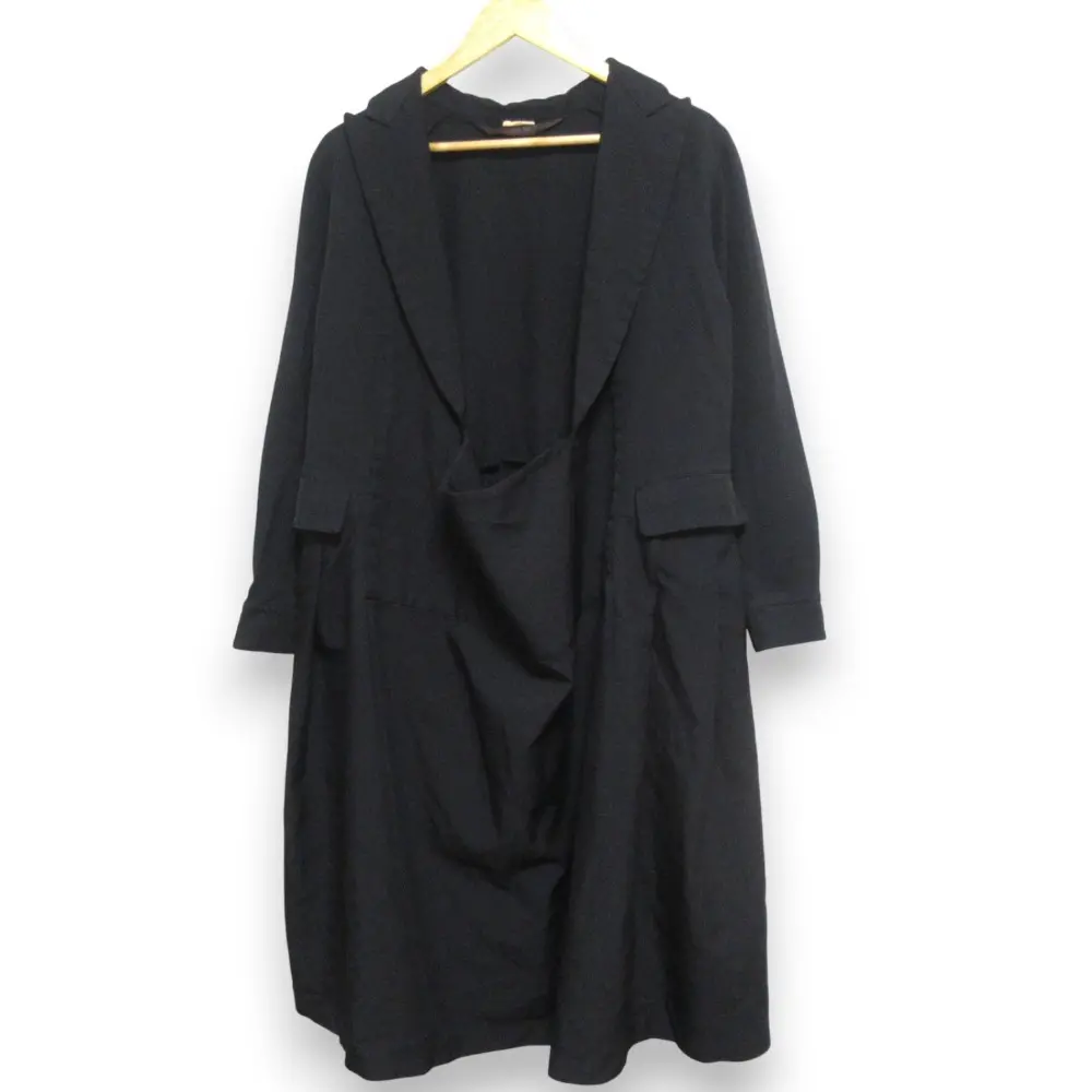 15AW COMME des GARCONS コムデギャルソン 別れの儀式 フロントオープン 長袖 ロングワンピース ドレス GP-O007 S ブラック