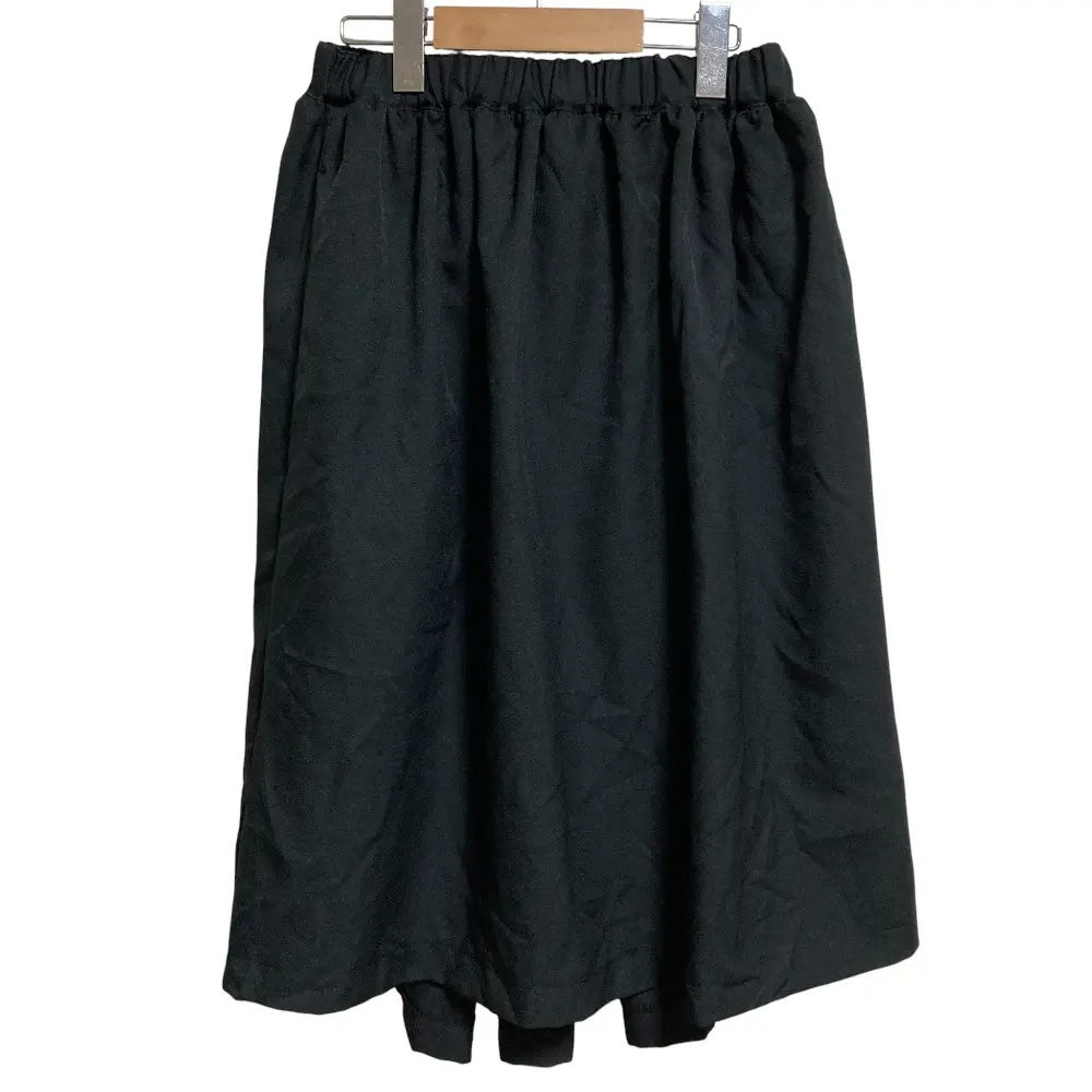 COMME des GARCONS コムデギャルソン コムコム AD2019 ポリ縮絨 ヘムスカート RE-S012 XSサイズ ブラック