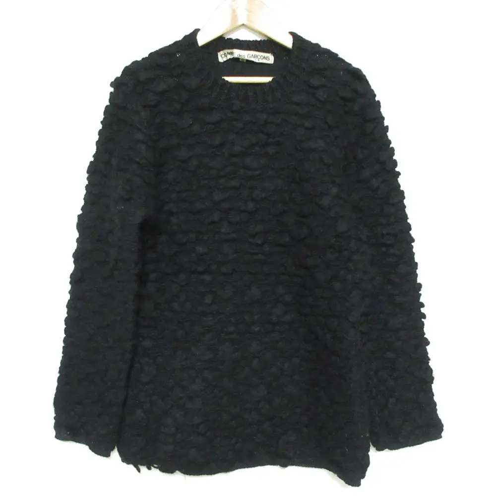 COMME des GARCONS コムデギャルソン クルーネック ブークレニットセーター GJ-N005 AD2022 Mサイズ ブラックの買取実績【2025年10月買取】