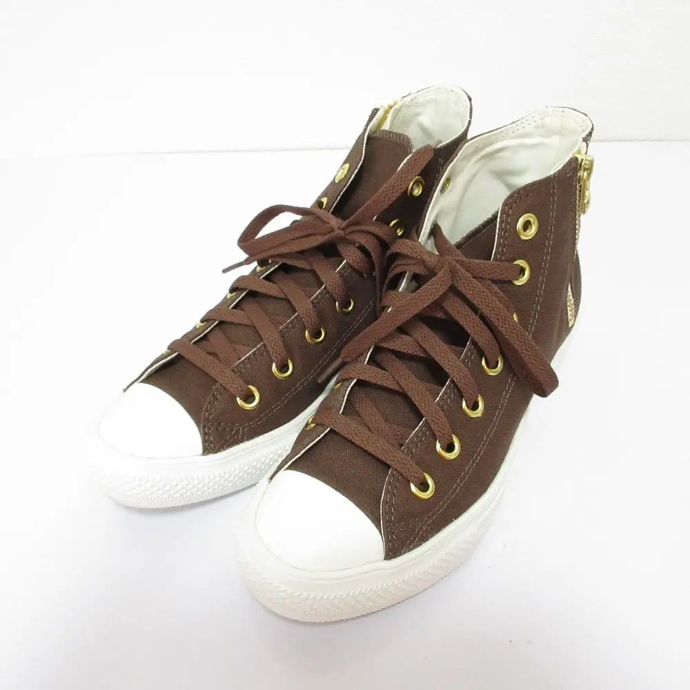 CONVERSE コンバース ALL STAR オールスターライト ゴールドジップ ハイカット スニーカー 31303171 23.5cm ブラウン