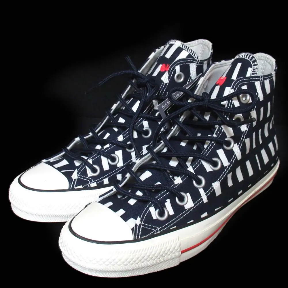 CONVERSE コンバース×ミナペルホネン ALL STAR 100 MINA PERHONEN HI sora check ハイカットスニーカー 24cm ネイビー