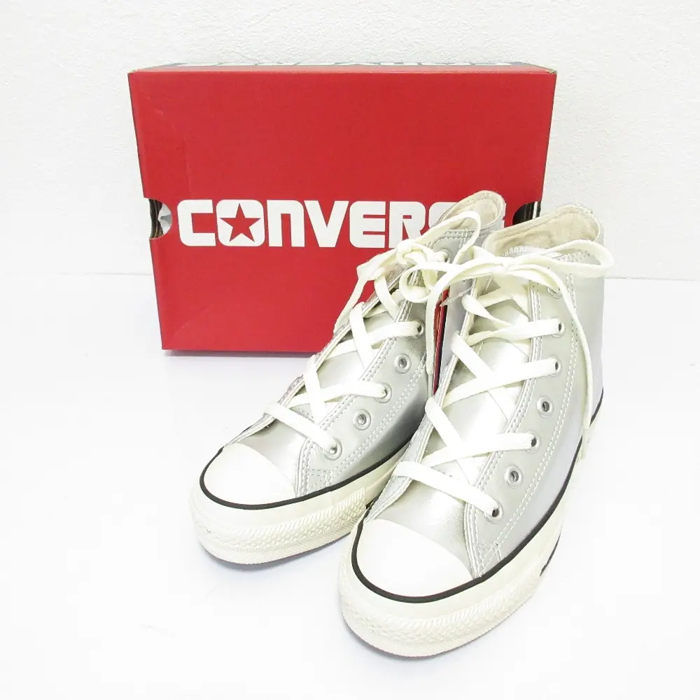 CONVERSE コンバース LEATHER ALL STAR (R) HI レザー オールスター ハイカット スニーカー 31311880 23.0cm メタリック シルバー