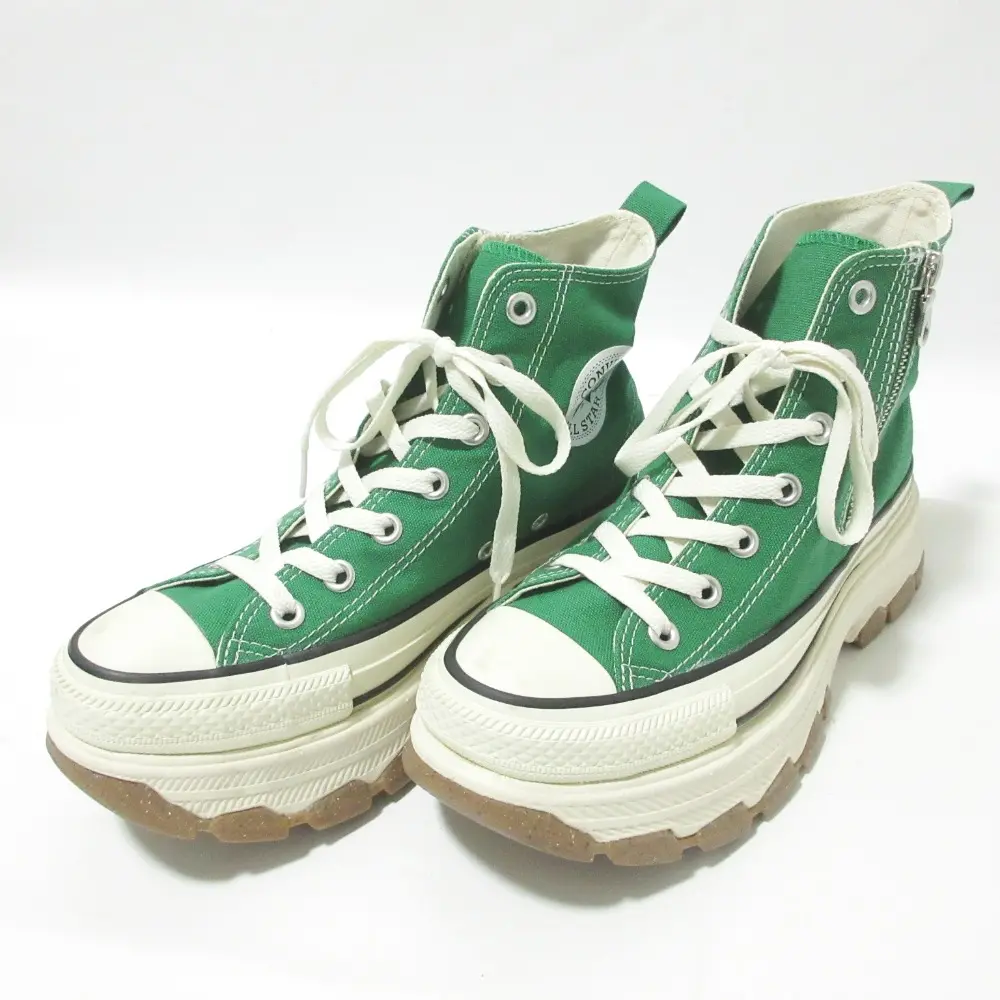 CONVERSE コンバース オールスター アール トレックウエーブ ジップ ハイ 厚底 ハイカット スニーカー 1SD839 24.5cm グリーン