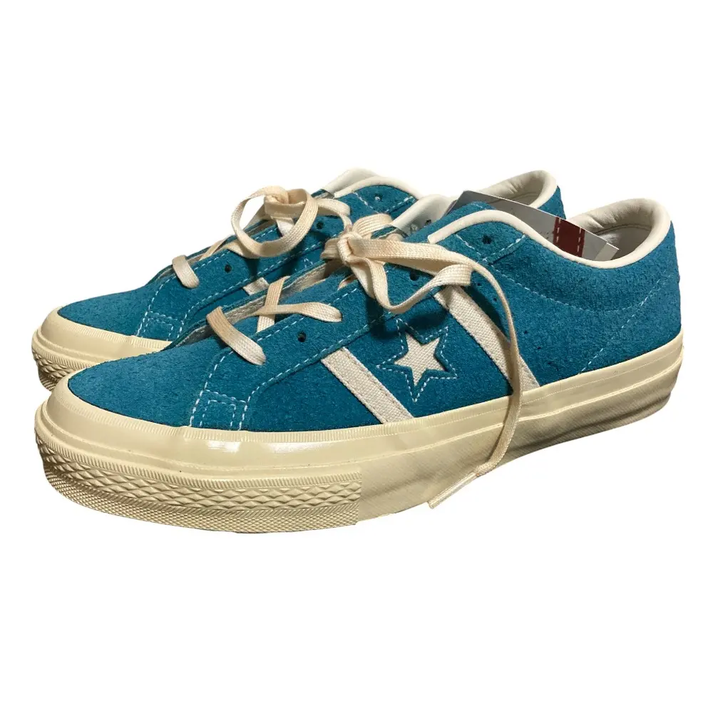 24SS CONVERSE コンバース STAR＆BARS スエード スニーカー US5.5 24.5cm程度 ターコイズブルー 