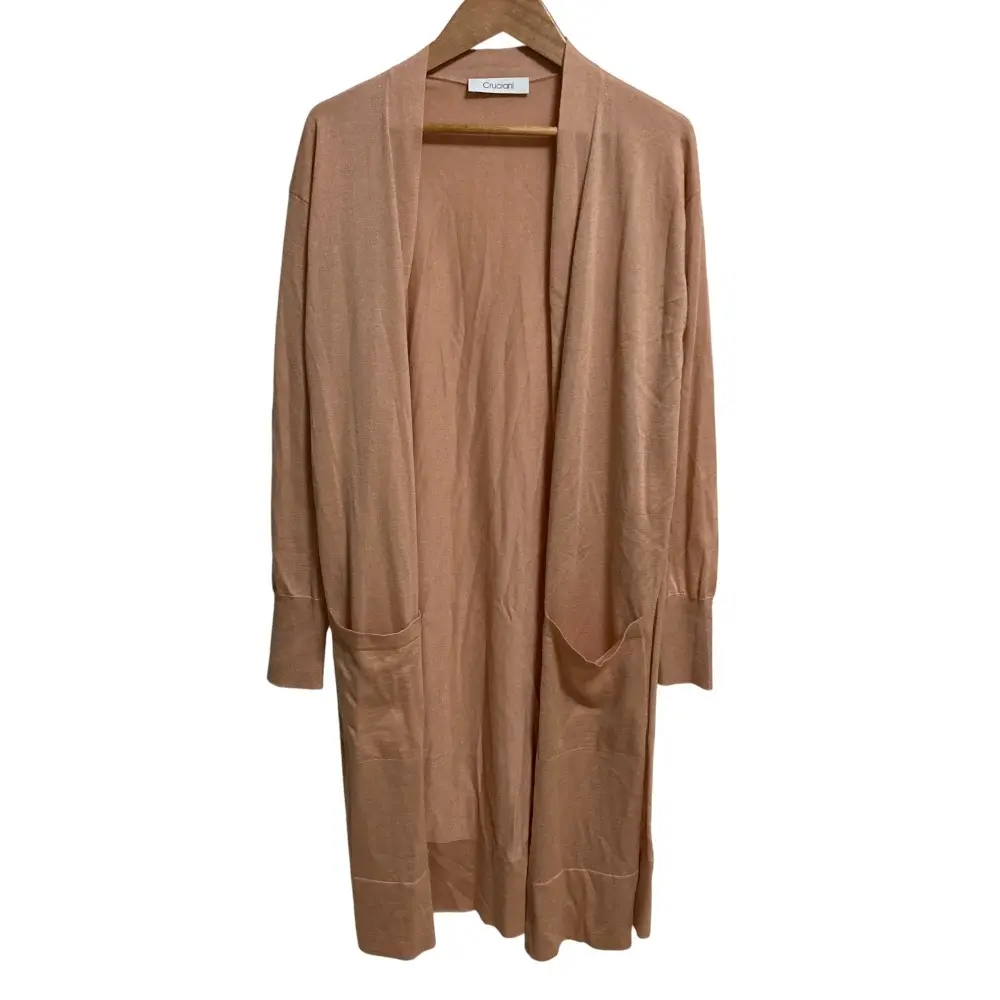 CRUCIANI クルチアーニ カシミア シルクブレンド ロングニットカーディガン サイズ40 オレンジベージュ