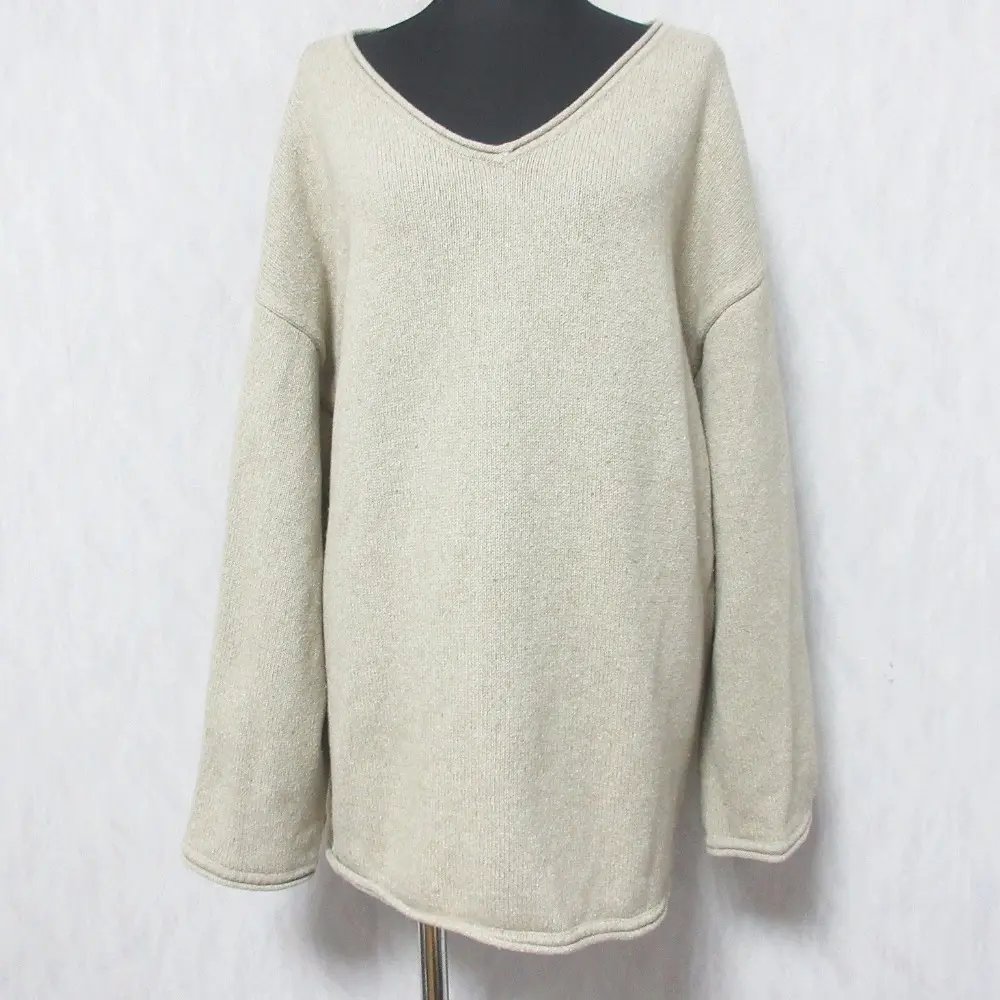 Curensology カレンソロジー ウールニット Vネック カットソー CL106171ER F ベージュ