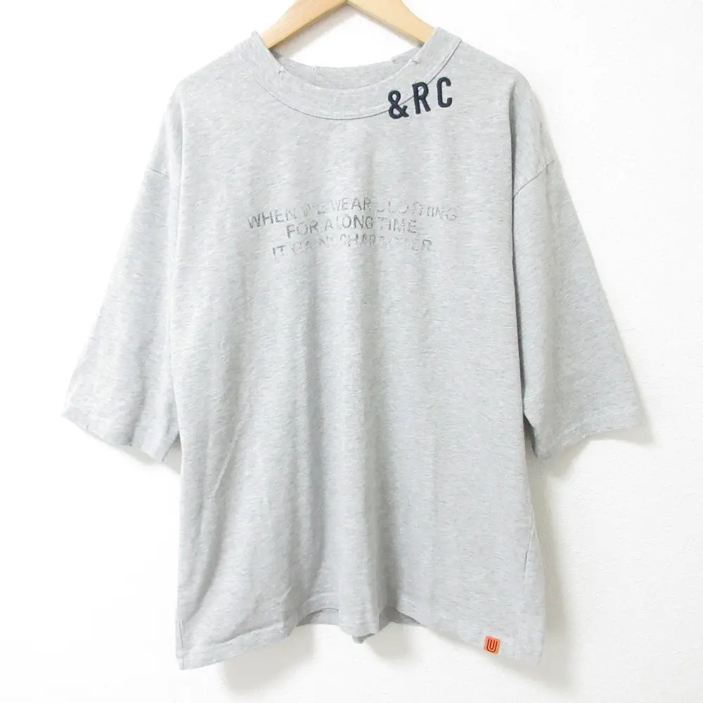 25SS Curensology カレンソロジー &RC ユニバーサルオーバーオール 別注 ショートスリーブTシャツ カットソー サイズF グレー