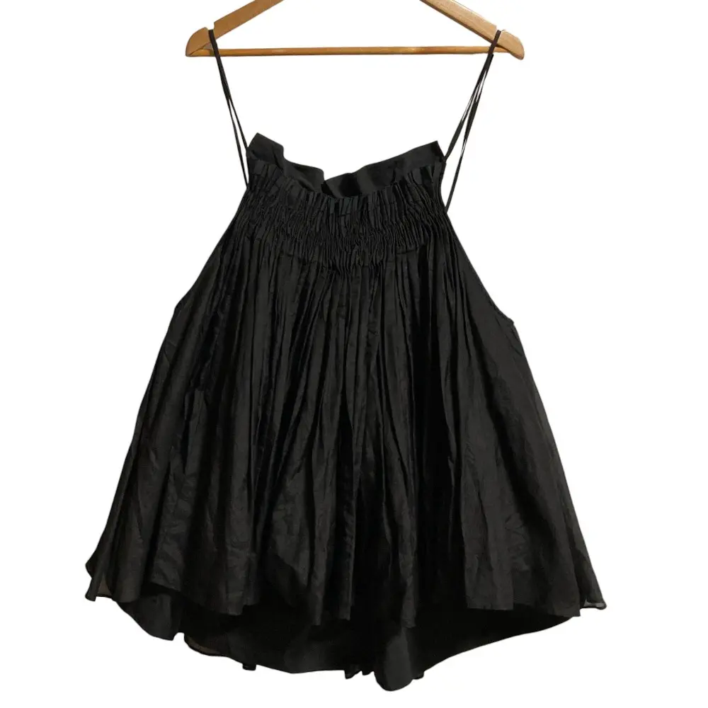 Curensology カレンソロジー コットンシルクギャザーキャミソール サイズF ブラック