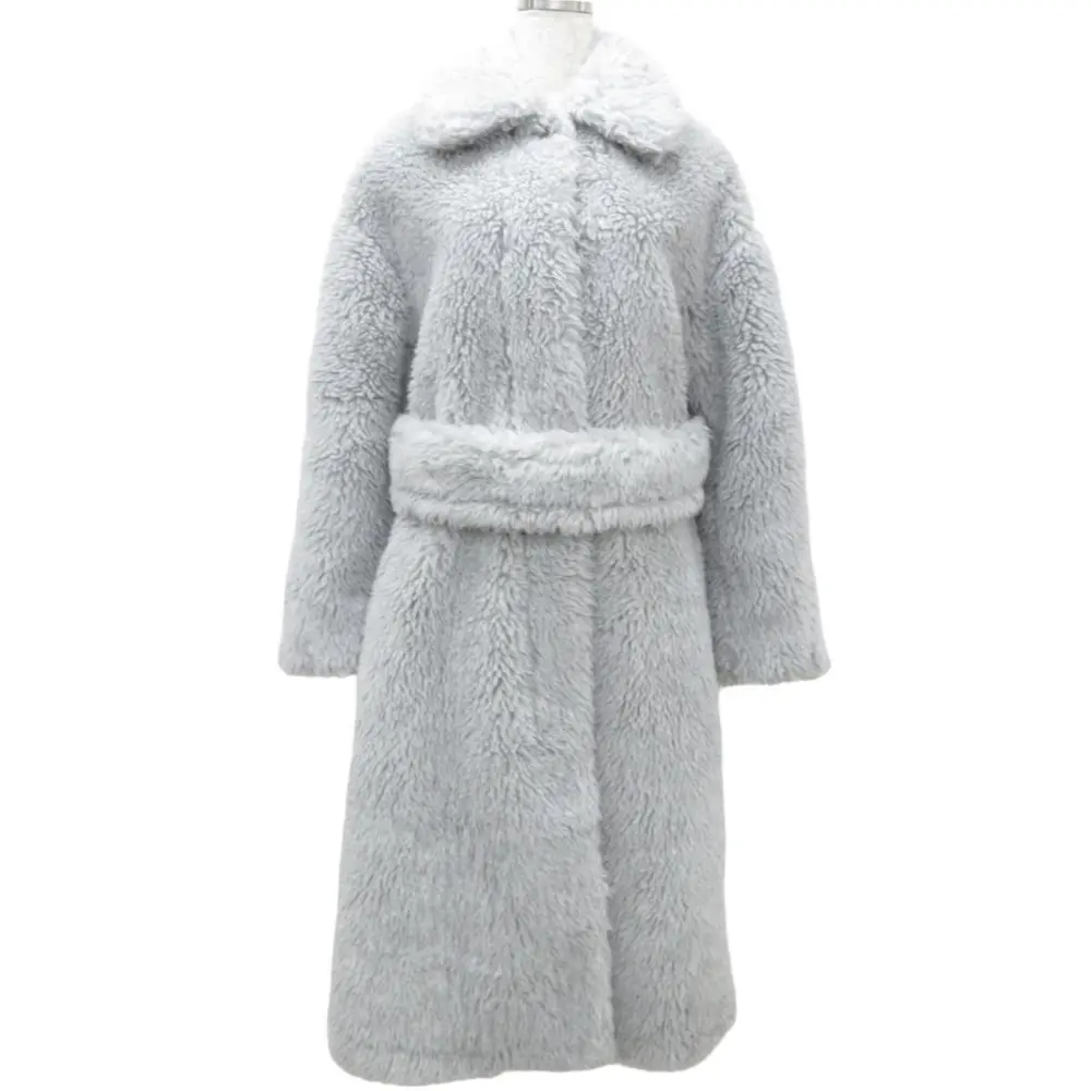 CYCLAS シクラス ALPACA WOL OVER SIZED COAT アルパカウール サイドスリット ボア ロングコート 36 グレー