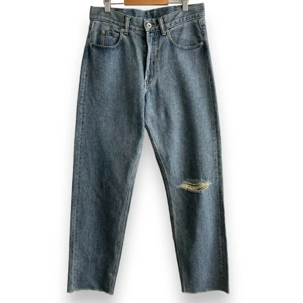 24SS cygne シーニュ Chantal ジップフライ クラッシュ加工 ジーンズ デニムパンツ ncy24SSP005 1 インディゴブルー