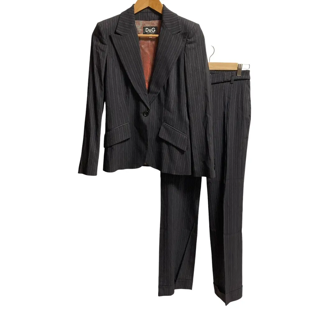 D&G ディー＆ジー ドルチェアンドガッバーナ ストライプ ジャケット パンツ スーツ セットアップ サイズ38 チャコールグレー