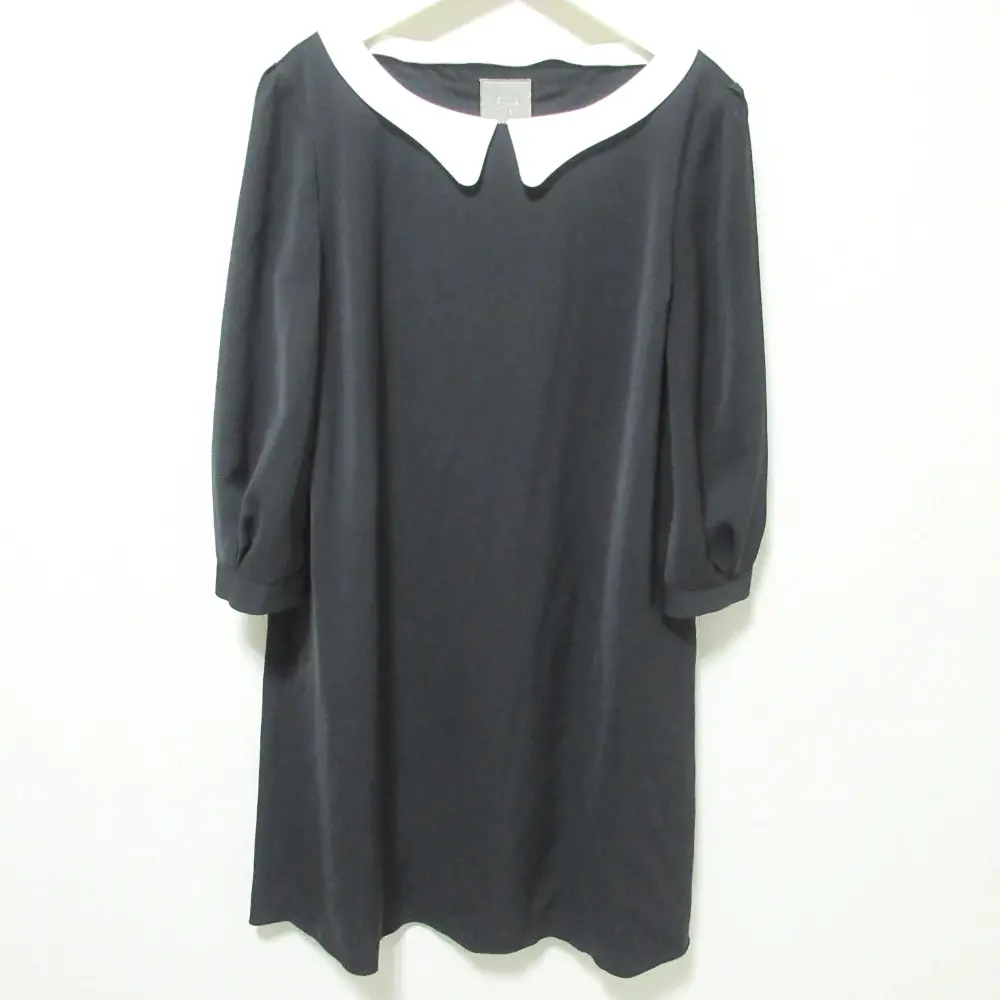 DAISY LIN デイジーリン フォクシー パウダーストレッチ フレンチD 2WAY 七分袖 フレアワンピース ドレス 33056 40 ブラック