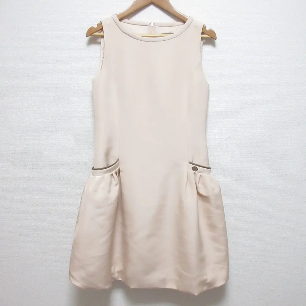 DAISY LIN for FOXEY デイジーリンフォーフォクシー マカロンホイップ ノースリーブ ワンピース ドレス サイズ38 ピンクベージュ