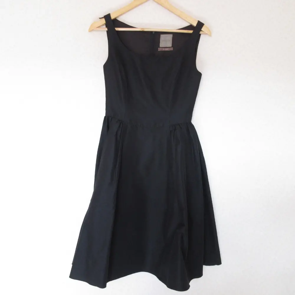 DAISY LIN for FOXEY デイジーリン フォクシー シルク100％ ノースリーブ ドレス フレアワンピース 32570 38 ブラック