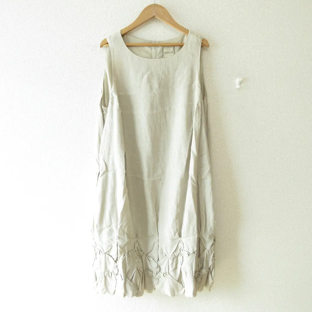 DAISY LIN For FOXEY デイジーリン フォクシー DAISY BOTERO DRESS ノースリーブ リネンドレス ワンピース 34555 ベージュ