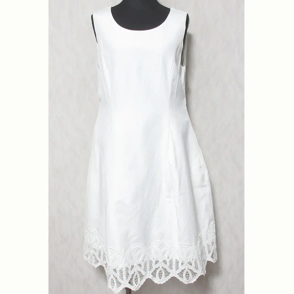 DAISY LIN for FOXEY デイジーリン フォー フォクシー 裾レース ノースリーブワンピース 32642 サイズ42 ホワイト