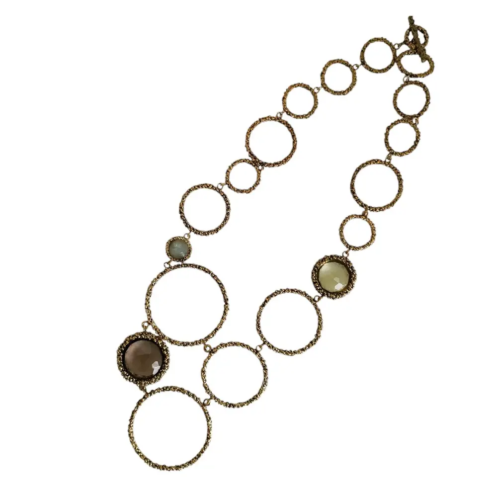 DANIELA DE MARCHI ダニエラデマルキ Contaminazioni Collection サークルモチーフ 天然石 ストーン ネックレス ゴールドカラー