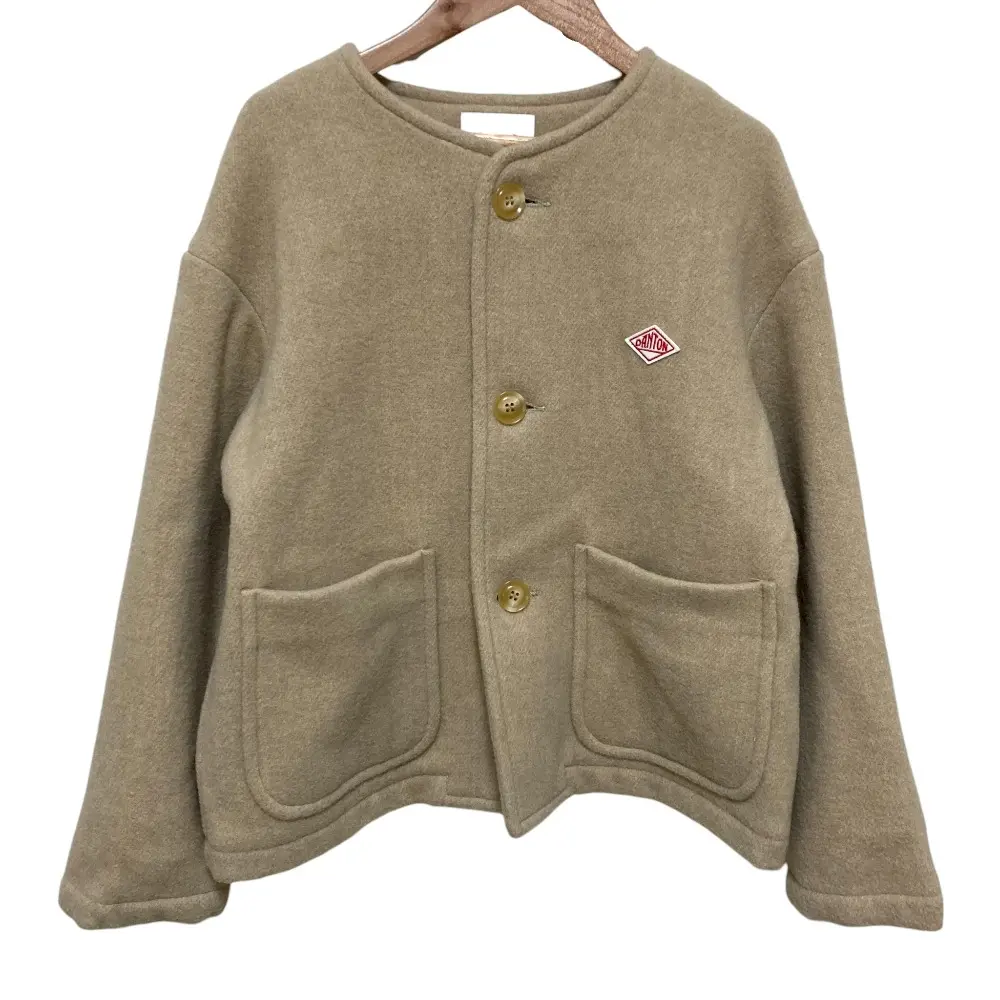 DANTON ダントン ライトパイル ウールモッサ カラーレスジャケット サイズ34 ベージュ