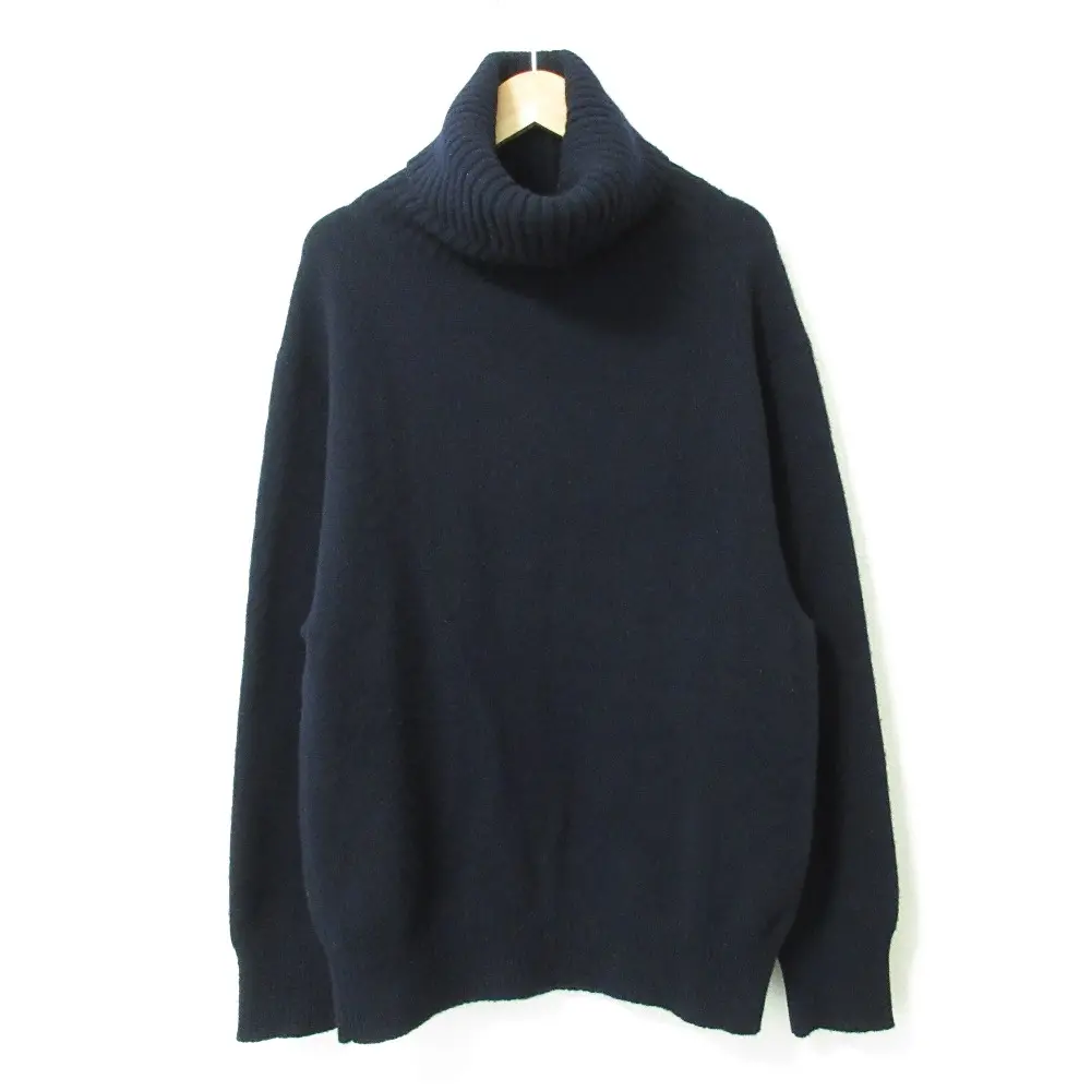 DEUXIEME CLASSE ドゥーズィエムクラス ミドルゲージタートル 長袖 プルオーバー ニット セーター ネイビー