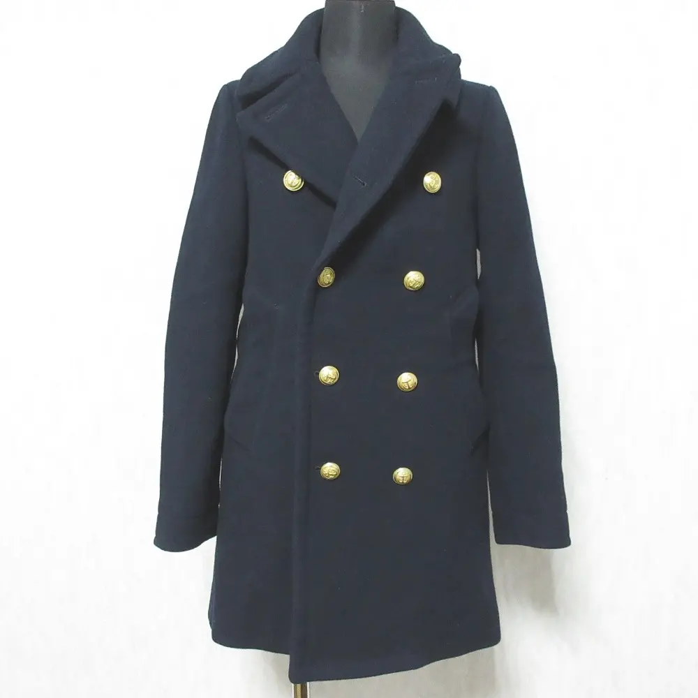DEUXIEME CLASSE ドゥーズィエムクラス キルトライニング メルトン 金ボタン ロング Pコート ピーコート 36 ネイビー