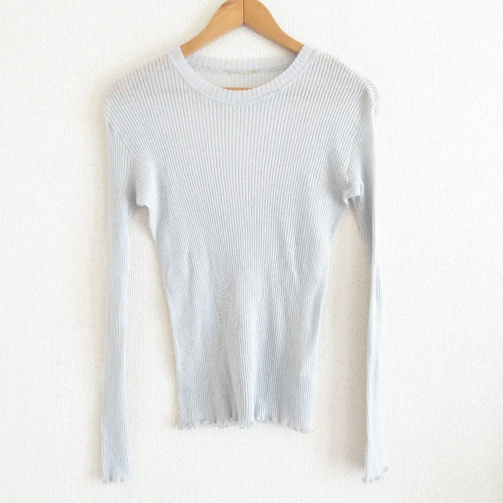 23AW Deuxieme Classeドゥーズィエムクラス gee-whiz T リブ プルオーバー ニット カットソー 23070500711030 ライトブルー