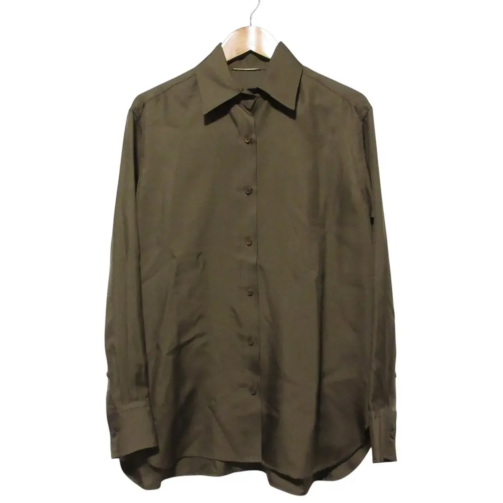 24AW Deuxieme Classe ドゥーズィエムクラス Silk Looker シルク シャツ ブラウス  ブラウン